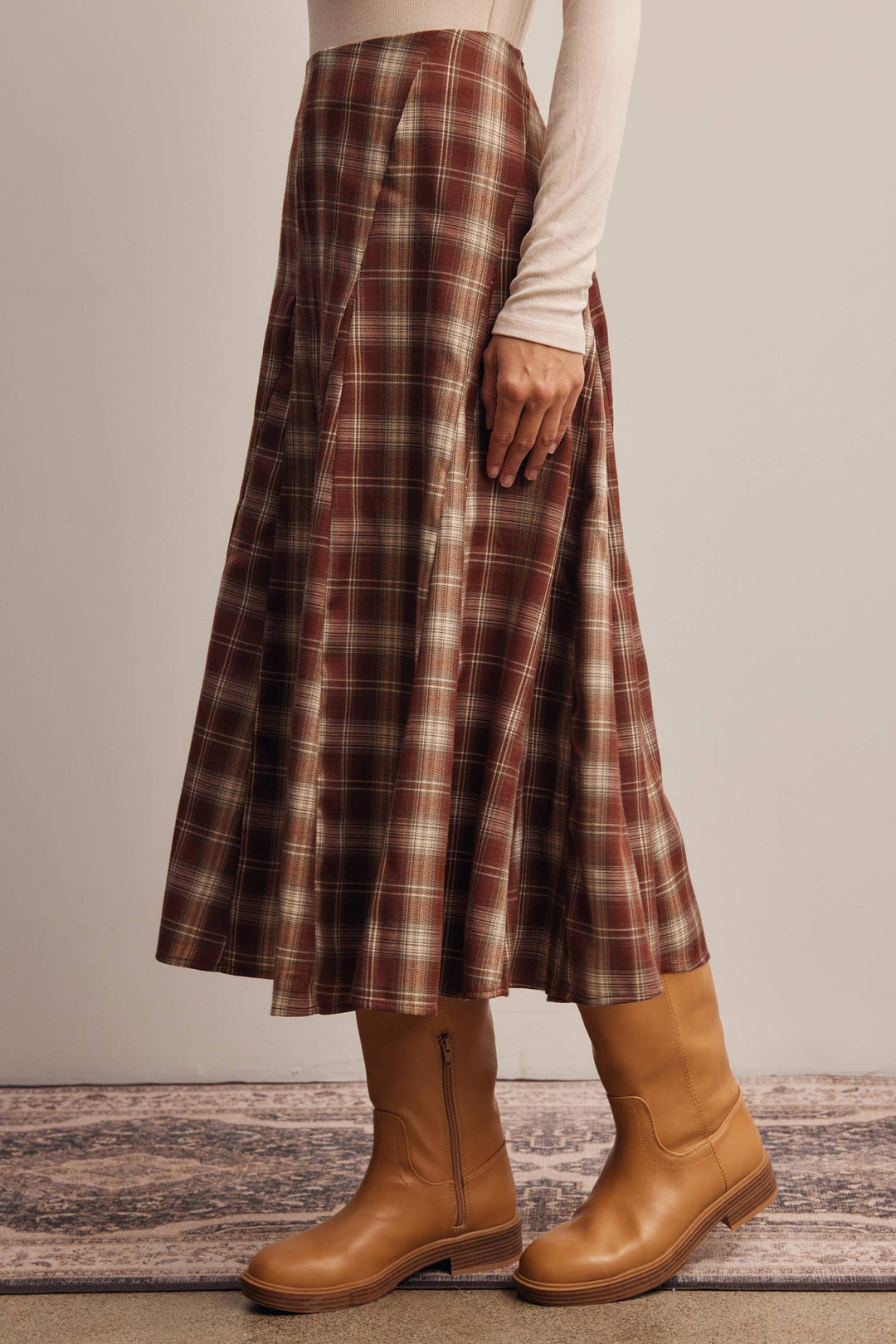 Tessa Plaid Midi Skirt
