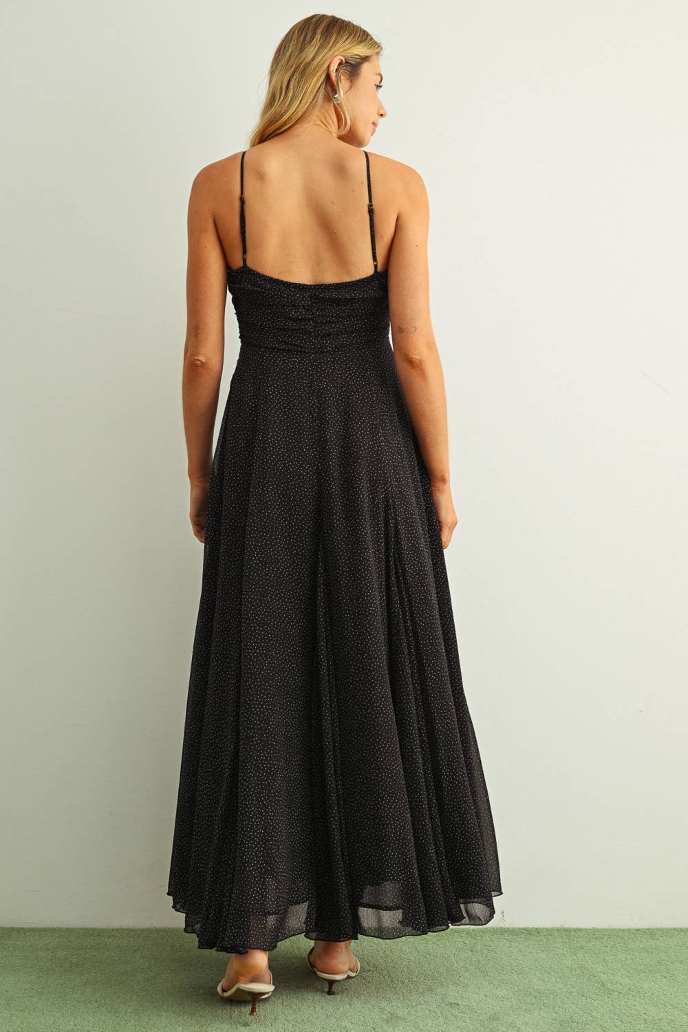 Midnight Muse Polka Dot Maxi Dress