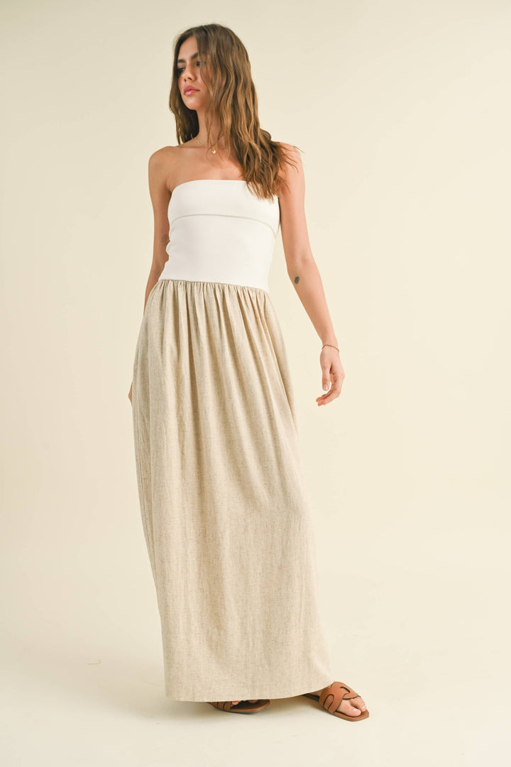 Serena Linen Combo Dress