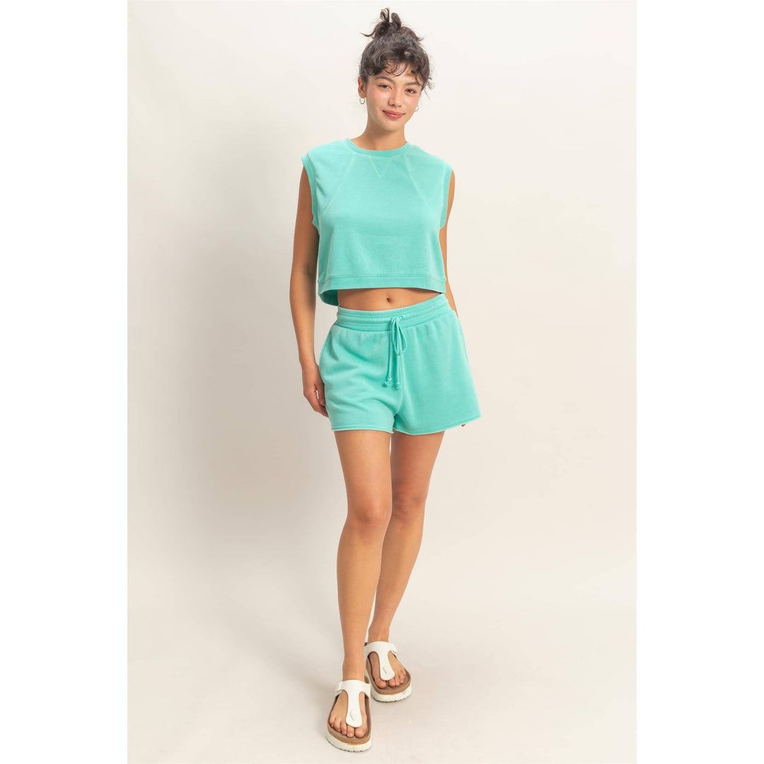 Coastal Breeze Sleeveless Top & Shorts Set