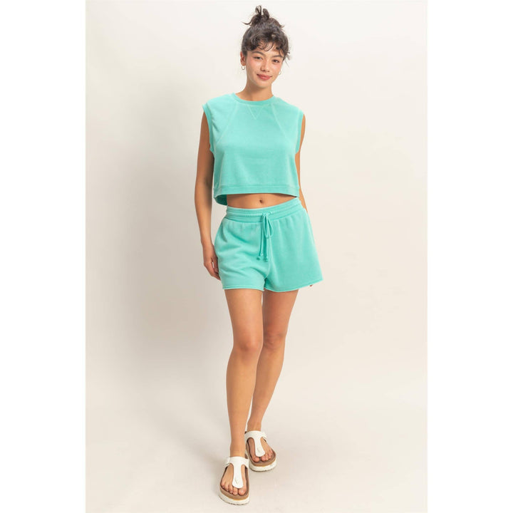 Coastal Breeze Sleeveless Top & Shorts Set