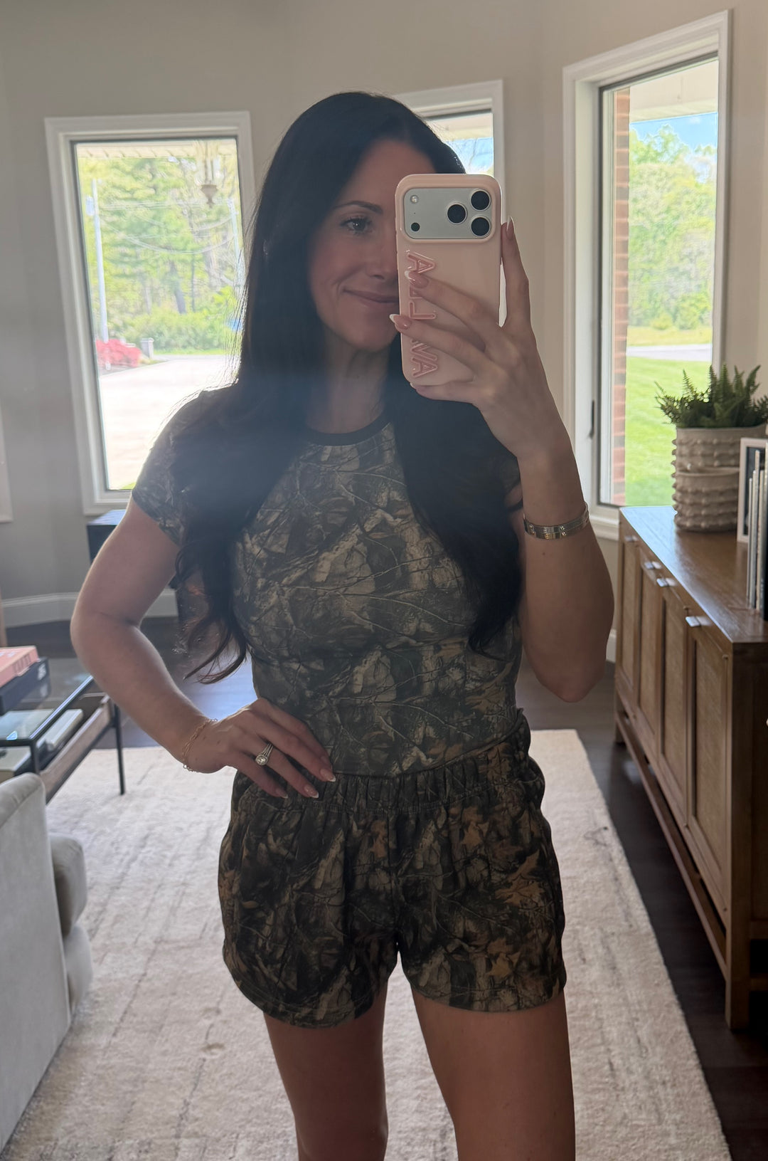 Albero Dark Woodland Camo Short Sleeve Top