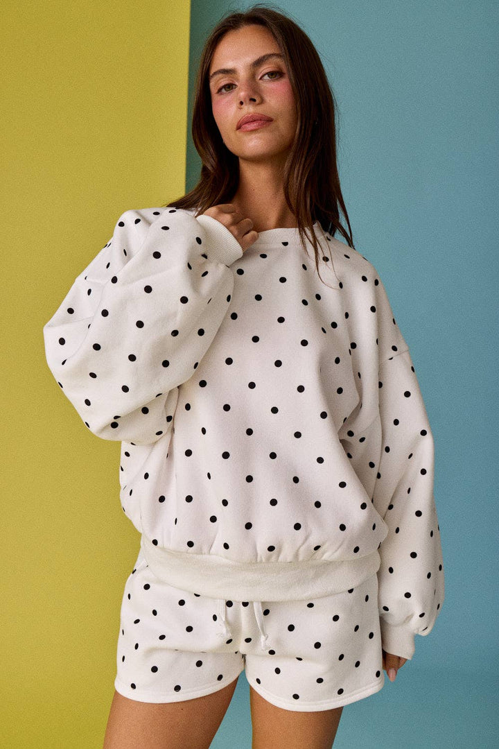 Sunday Stroll Polka Dot Fleece Set