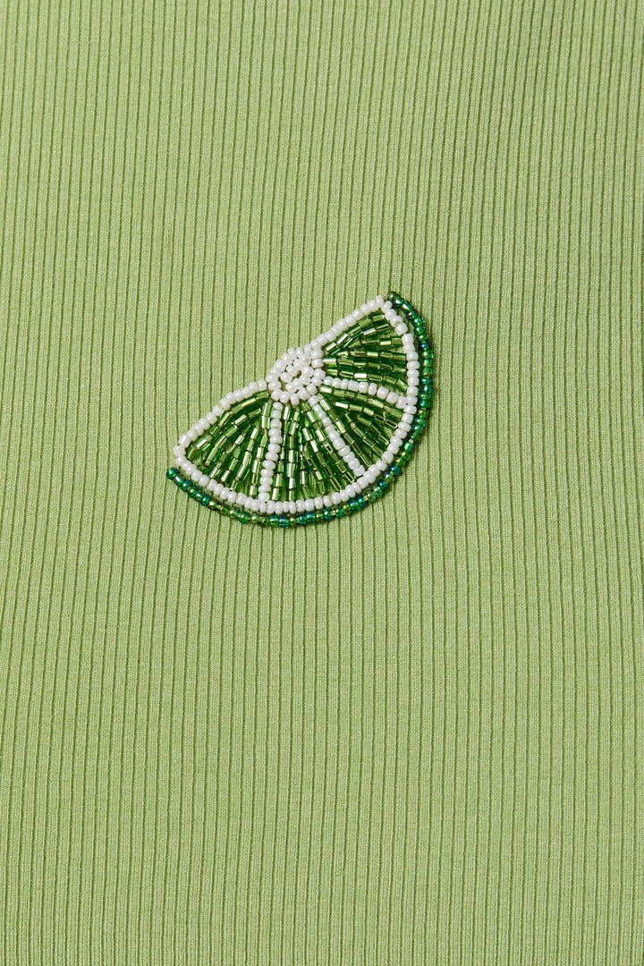 Lime Twist Ribbed Tank Top