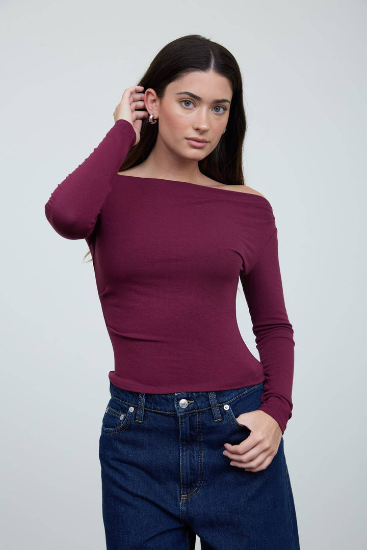 Maren Boat Neck Knit Top