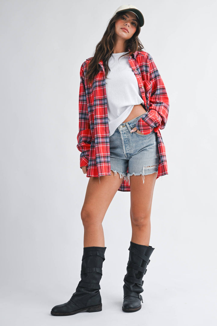 Rory Oversized Plaid Button Down Shirt