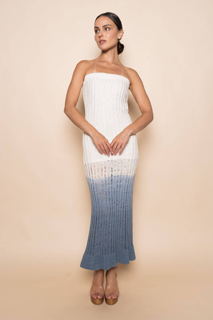Adriana Strapless Ombre Maxi Dress