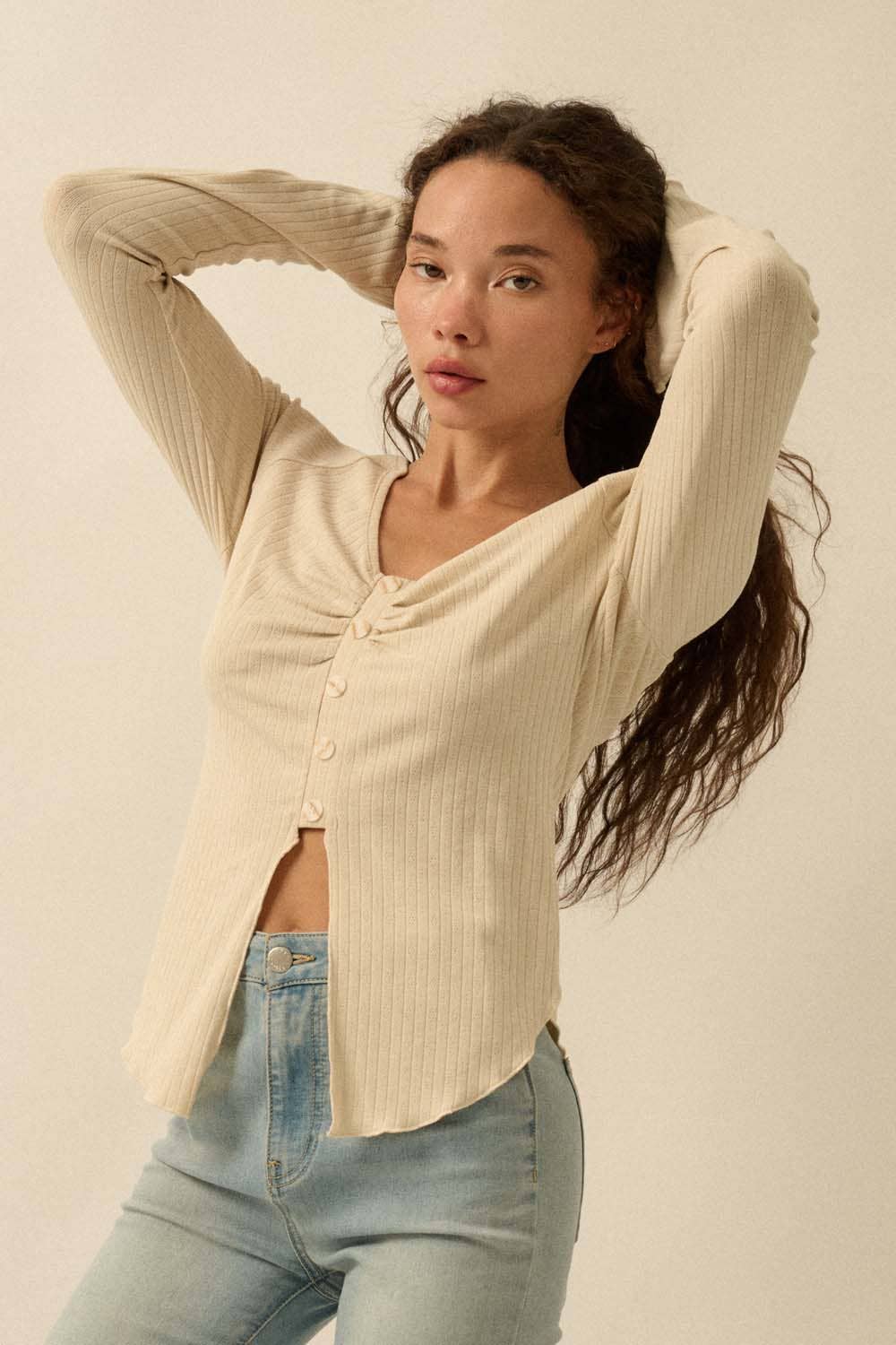 Camille Ruched Knit Top