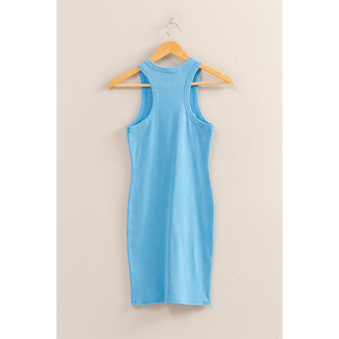 Luca Acid Washed Ribbed Mini Dress