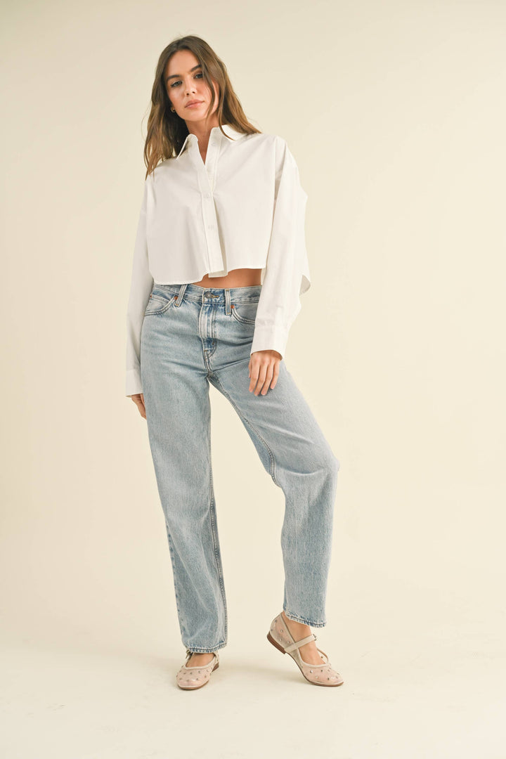 Lina Cropped Button-Down