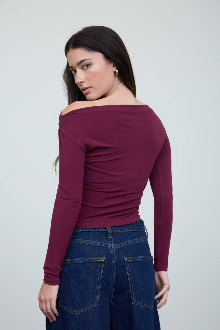 Maren Boat Neck Knit Top