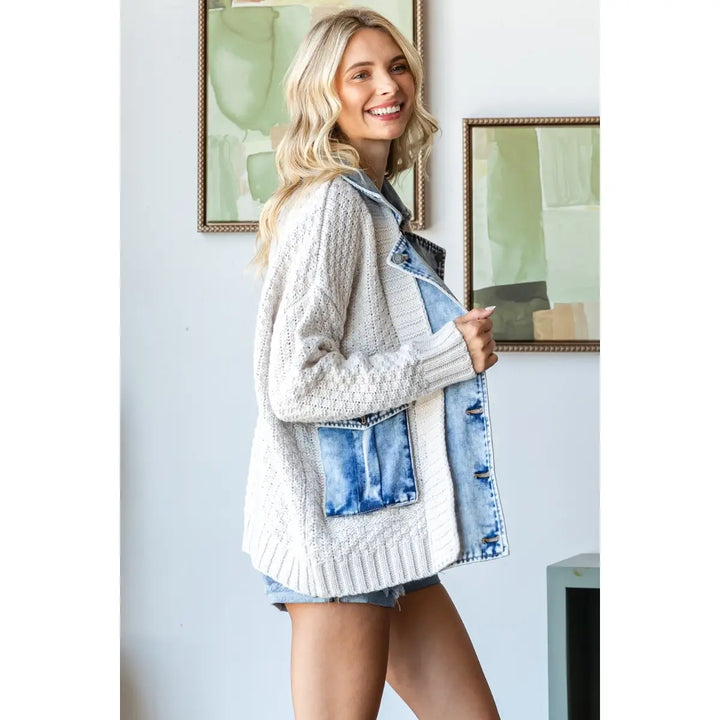 Camden Knit Denim Cardigan Jacket