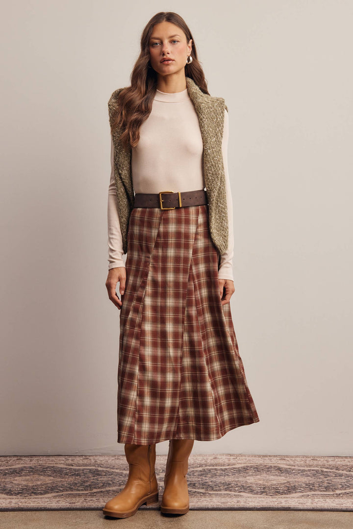 Tessa Plaid Midi Skirt
