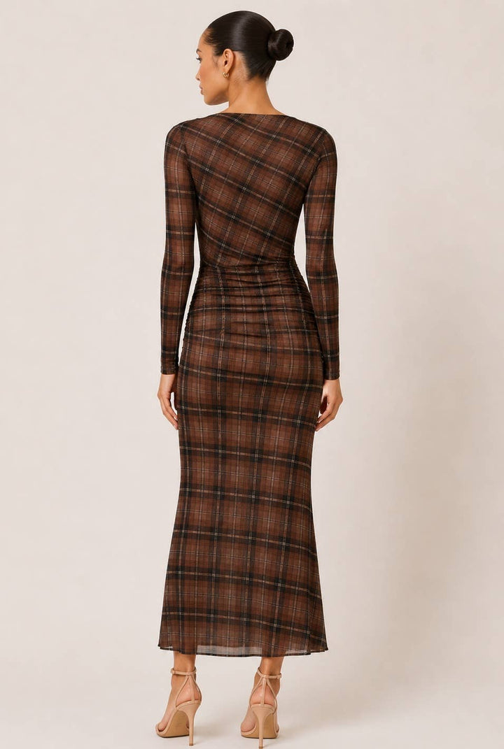 Cleo Plaid Maxi Dress