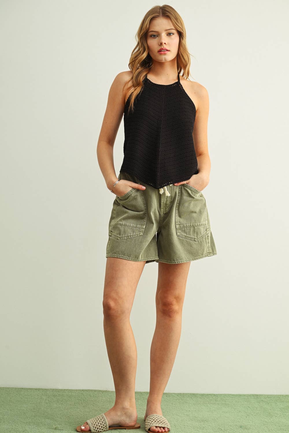 Lumi Crochet Knit Halter Neck Top