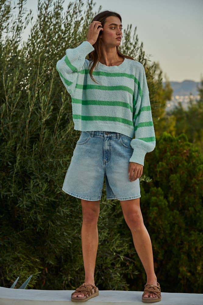 Ava Striped Crewneck Top