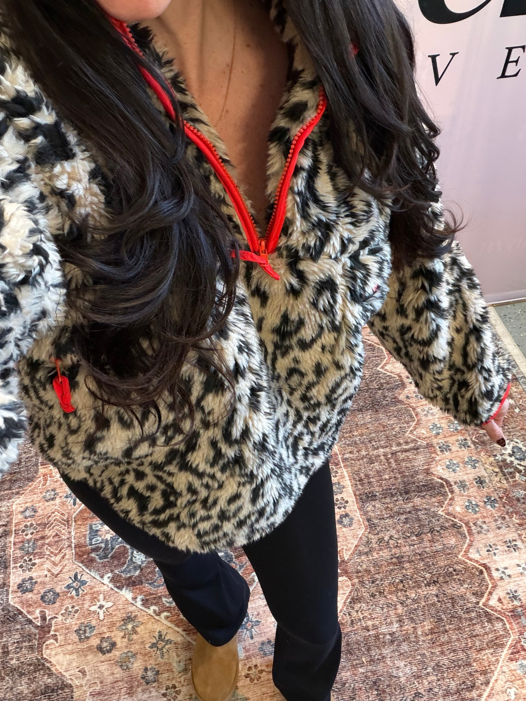 Gia Leopard Faux Fur Pullover