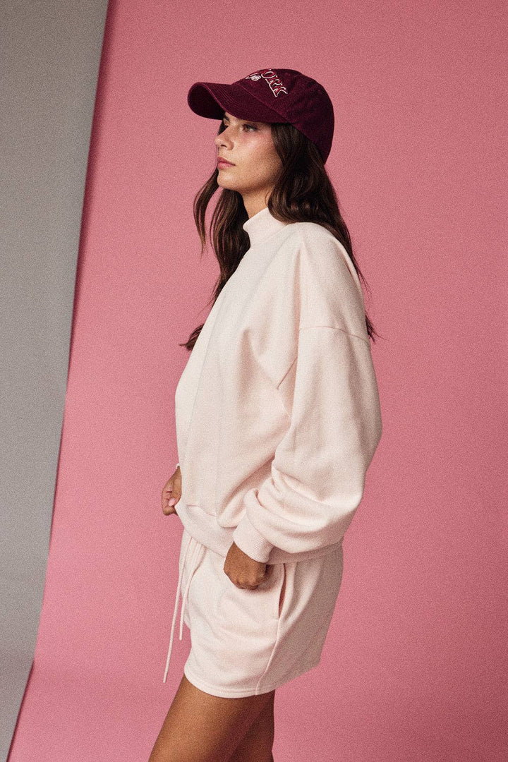 Capri Mock Neckline Oversized Lounge Set