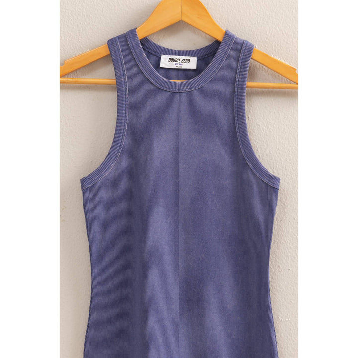 Luca Acid Washed Ribbed Mini Dress