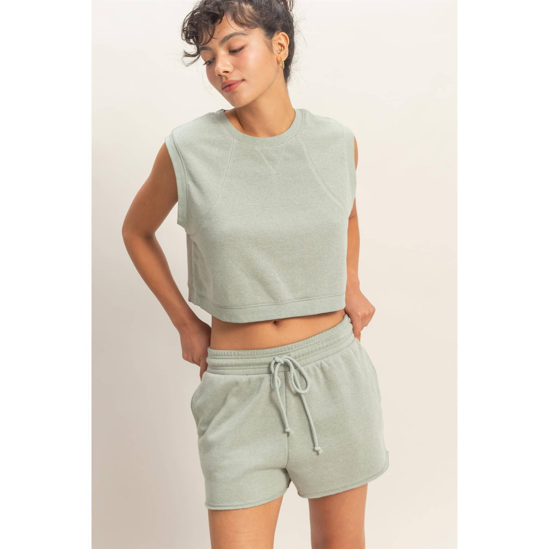 Coastal Breeze Sleeveless Top & Shorts Set