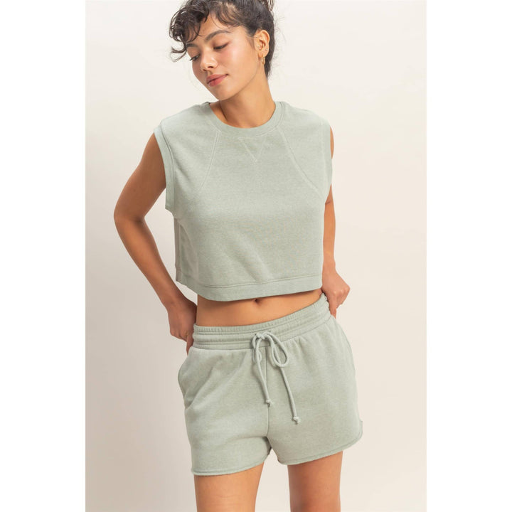Coastal Breeze Sleeveless Top & Shorts Set