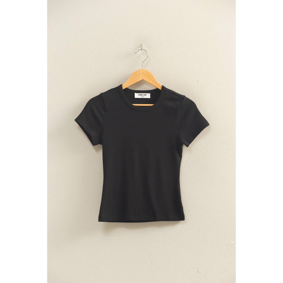 Mineral Washed Crew Neck Short Sleeve Top