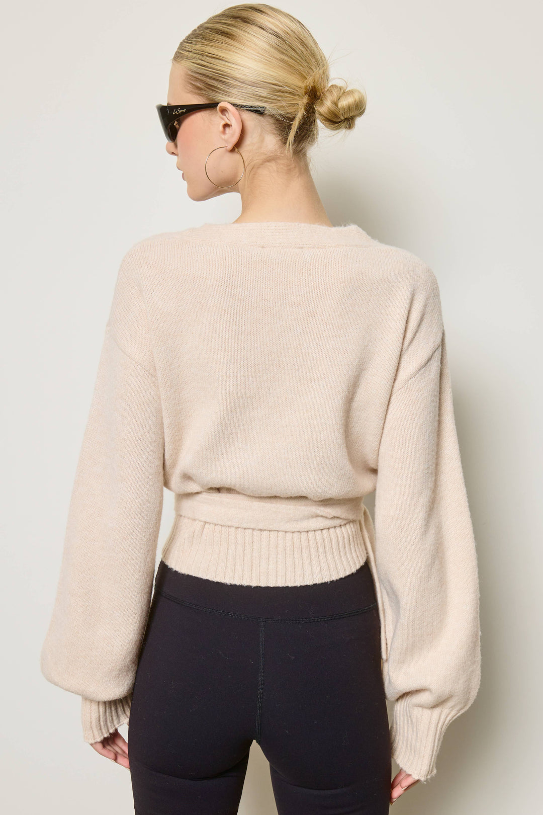 Alessia Wrap Tie Knit Sweater