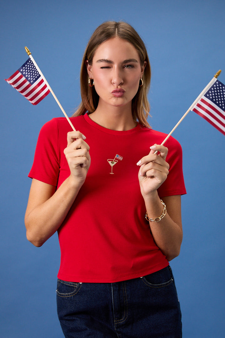 USA Cocktail Ribbed Tee