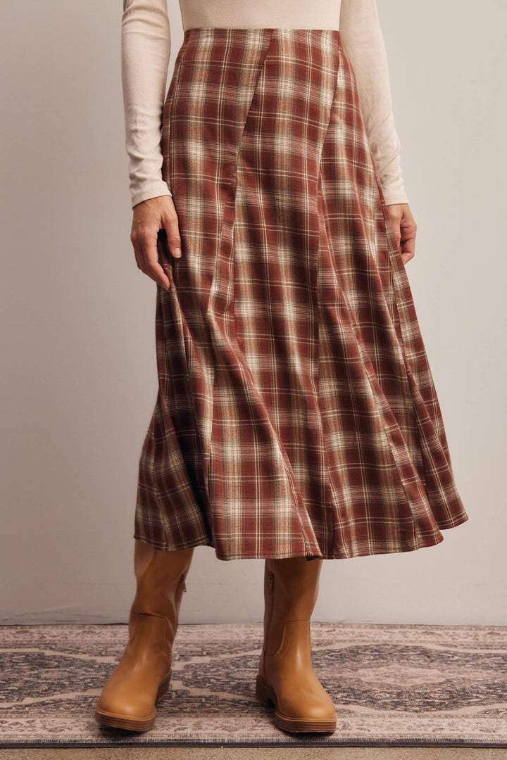 Tessa Plaid Midi Skirt