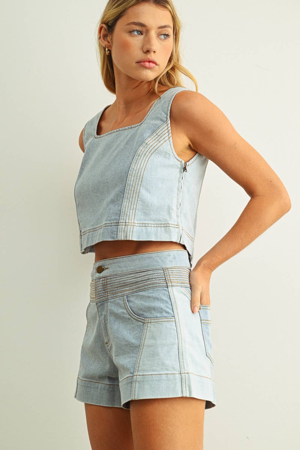 Patchwork Denim Tank