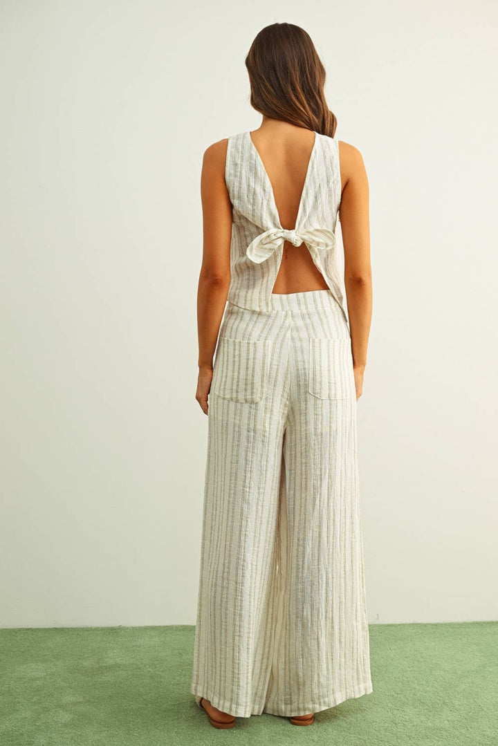 Jacquard Linen Pants