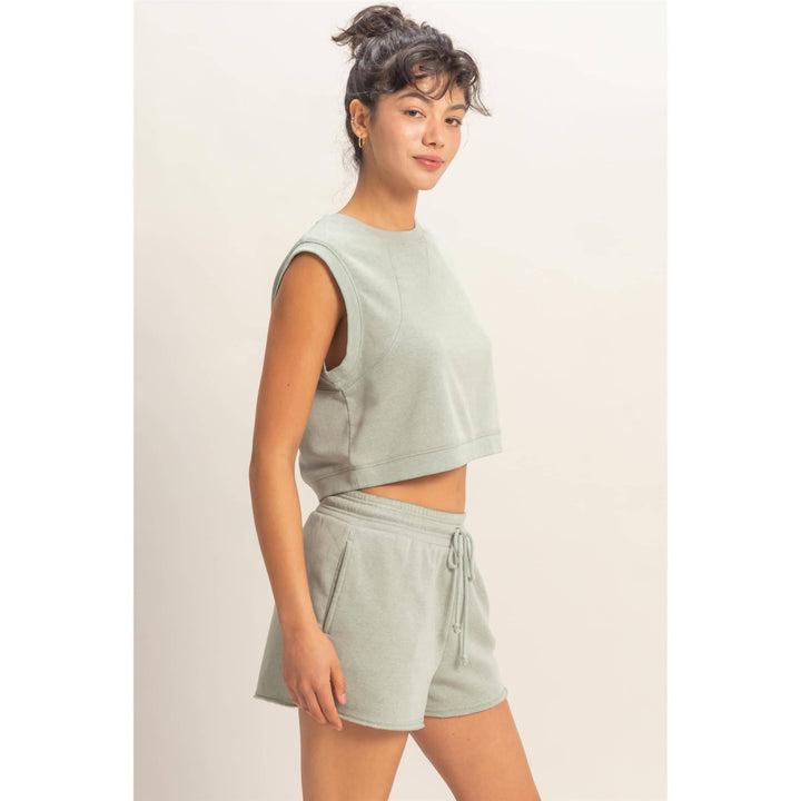 Coastal Breeze Sleeveless Top & Shorts Set