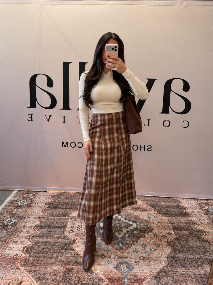 Tessa Plaid Midi Skirt