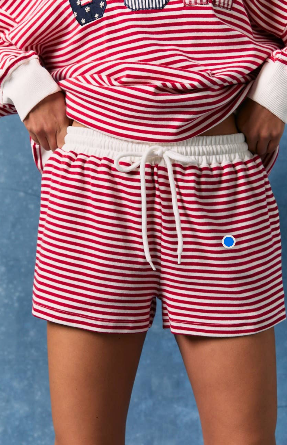USA Stripe Mock Neck Set