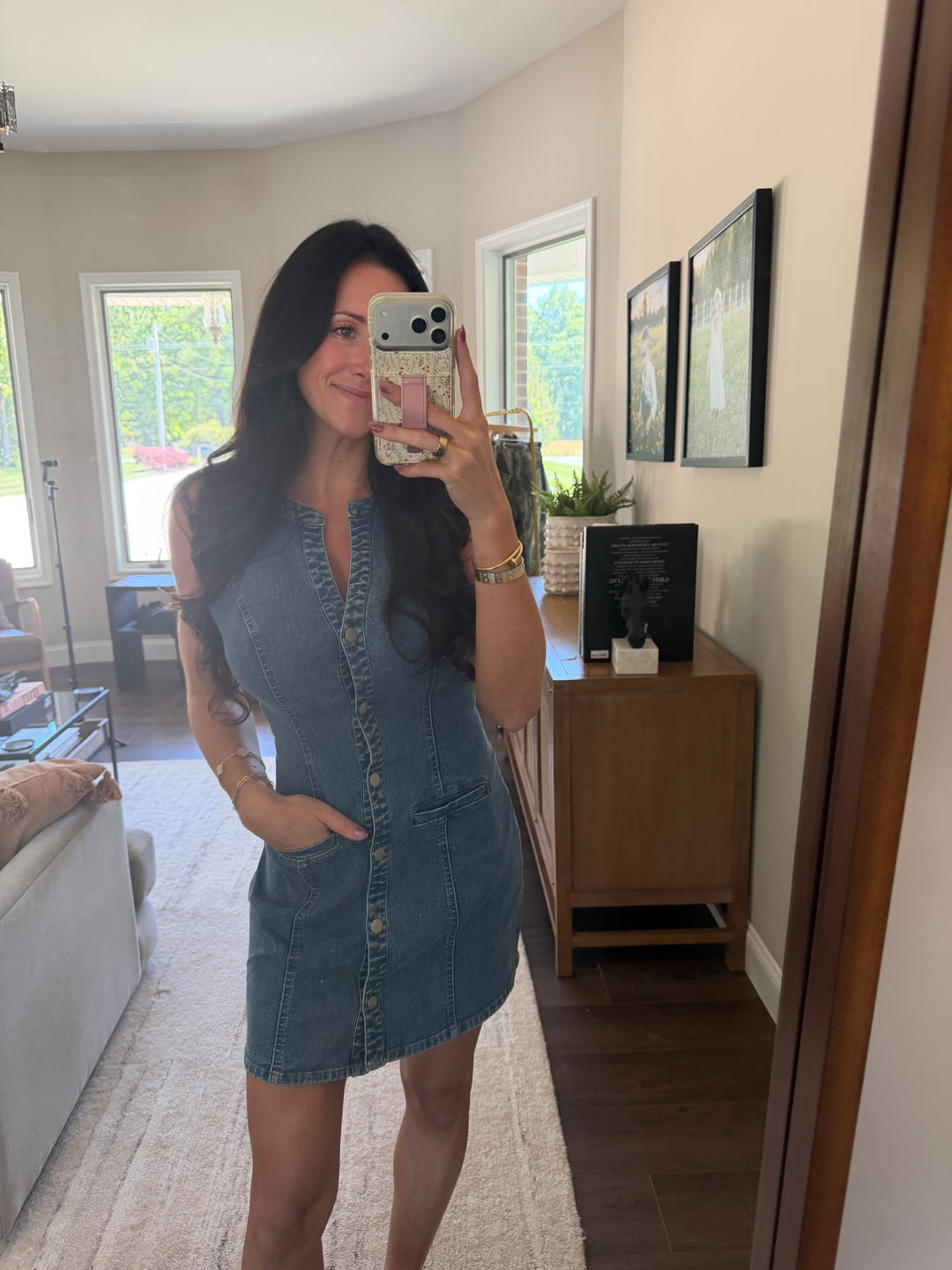 Saylor Halter Beck Denim Mini Dress
