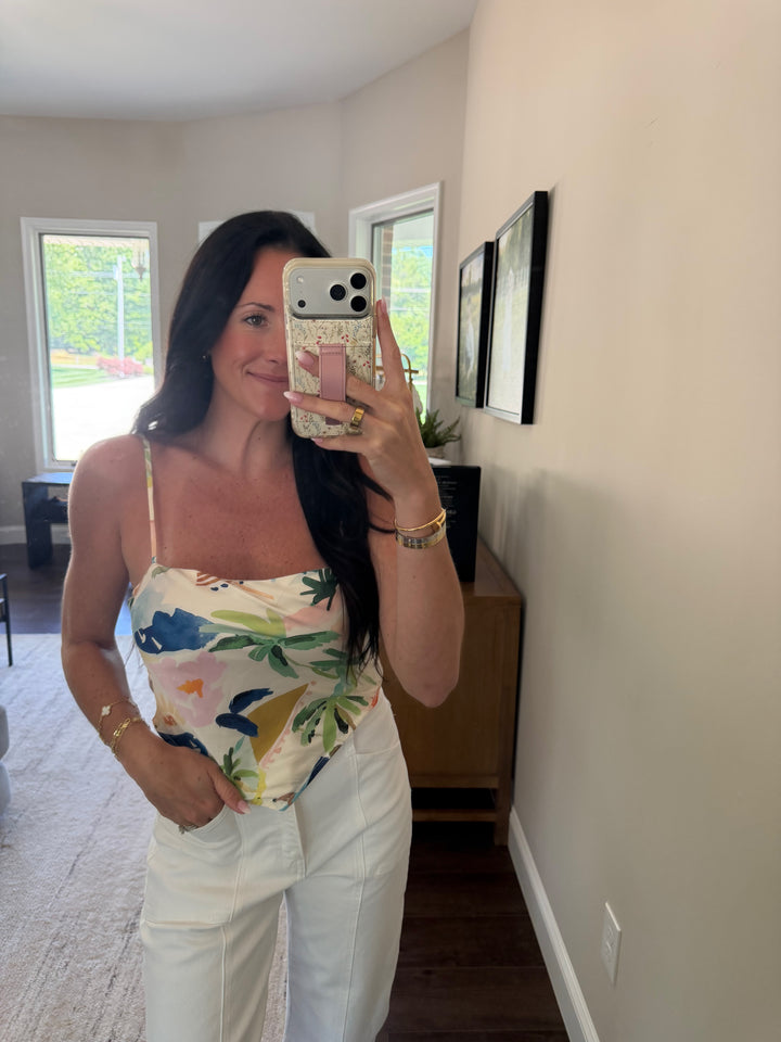 Isla Bonita Dipped Hem Tie Back Top