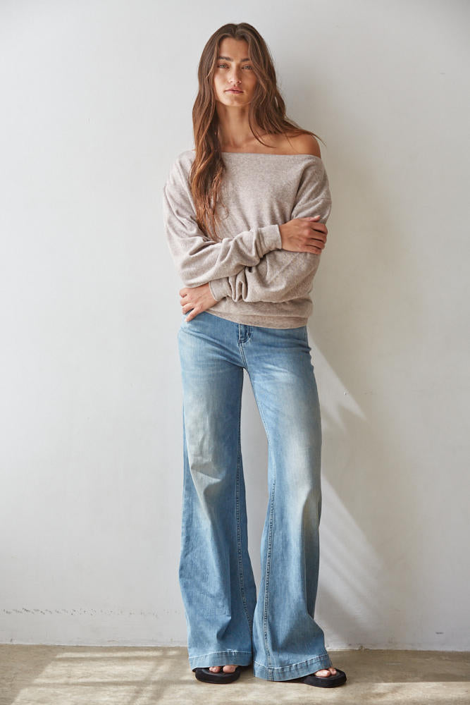 Torrie Boat Neck Knit Top