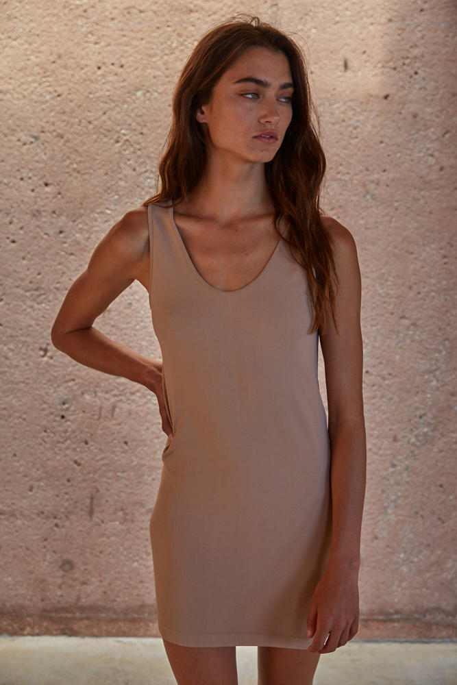 Solid Reversible Tank Mini Dress