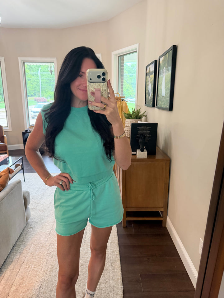 Coastal Breeze Sleeveless Top & Shorts Set