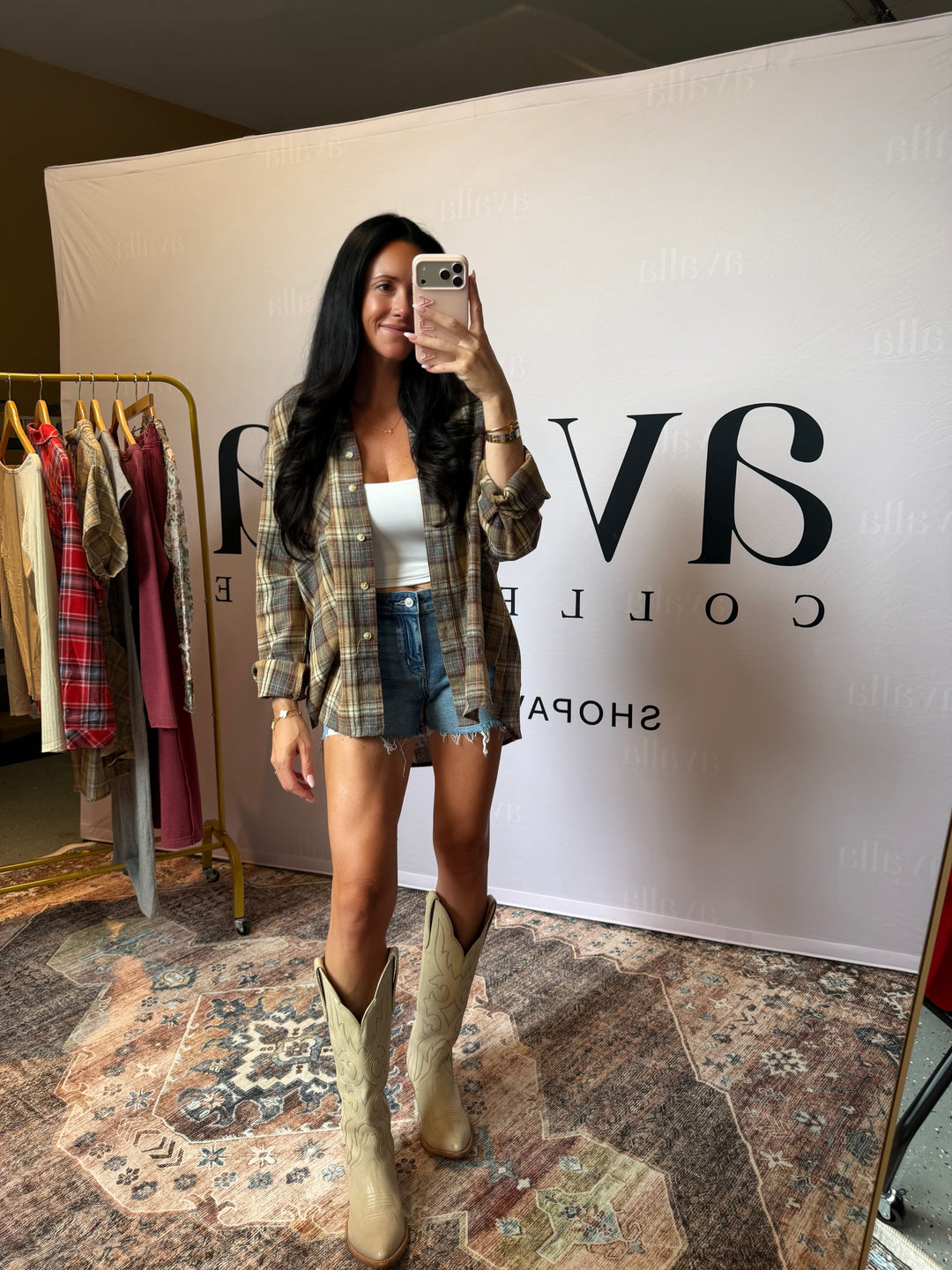 Aspen Oversized Plaid Flannel Button Down Shirt