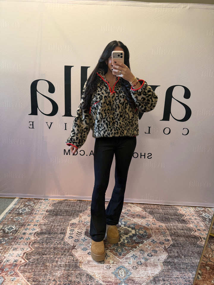 Gia Leopard Faux Fur Pullover