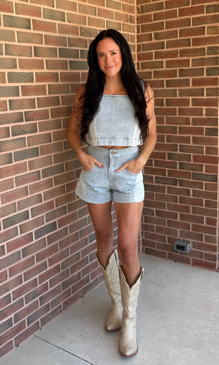 Patchwork Denim Tank