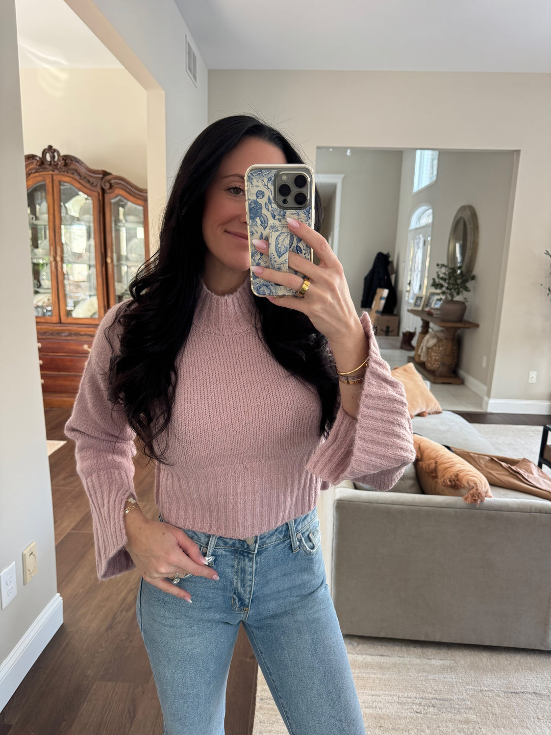 Riva Ribbed Mock Neck Top