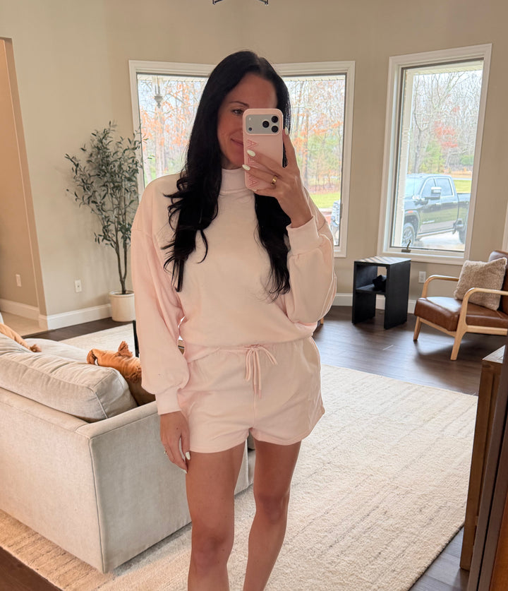 Capri Mock Neckline Oversized Lounge Set
