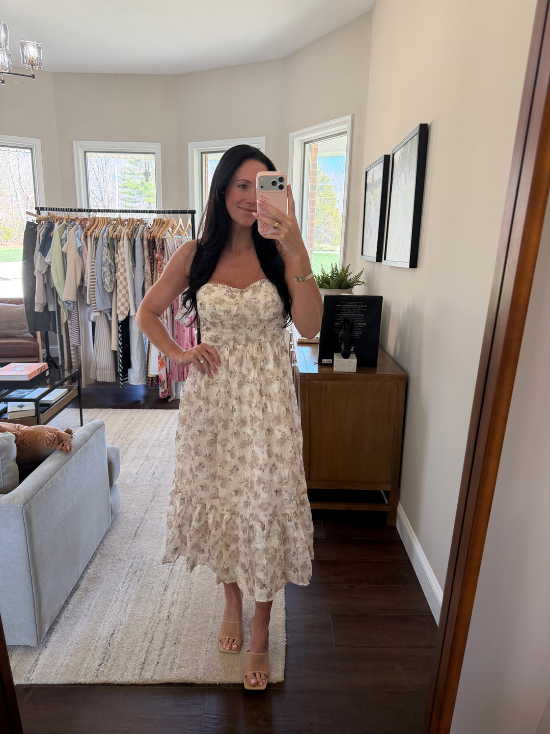 Dalila Rose Print Floral Midi Dress