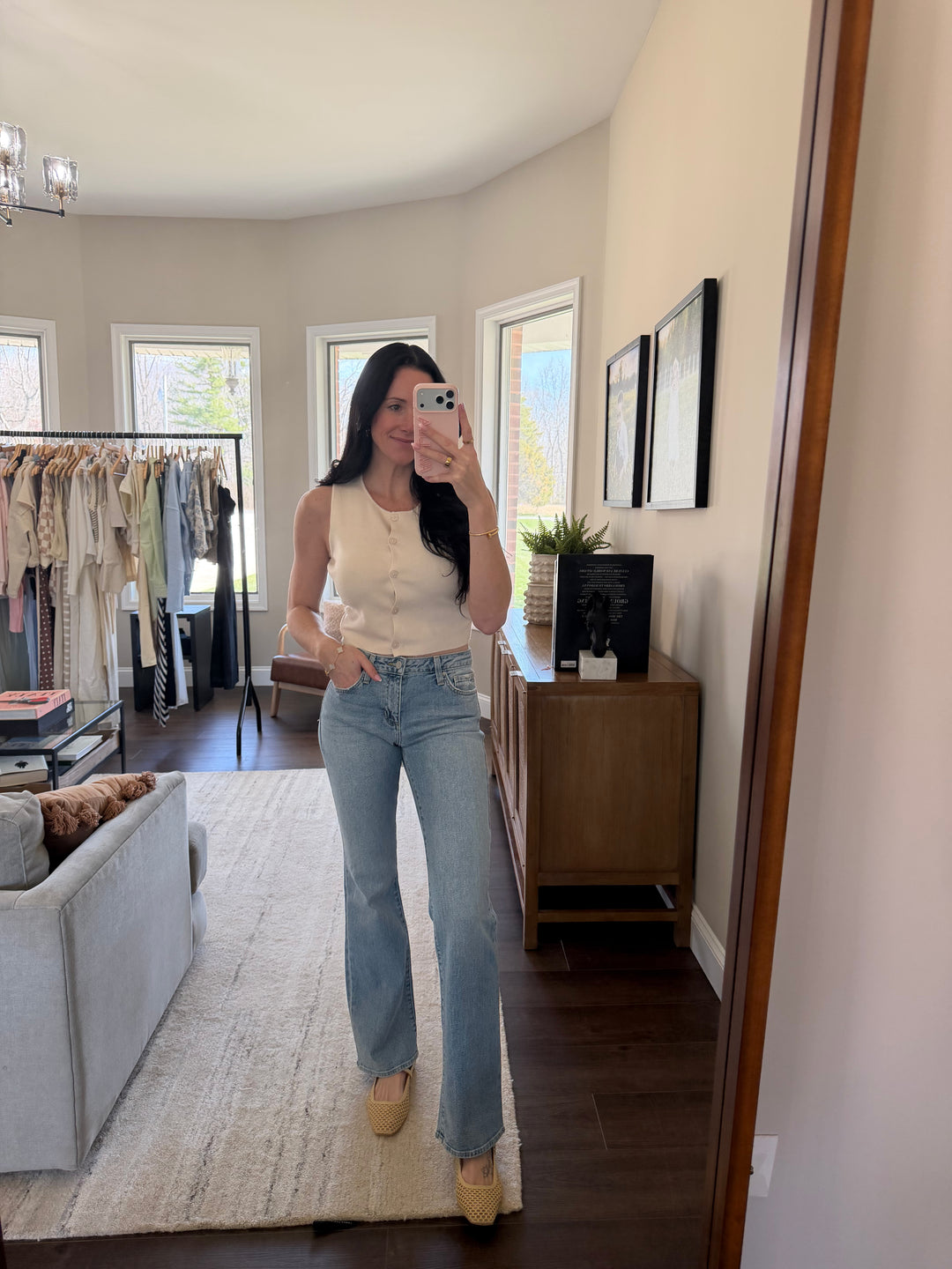 Tessa  Sleeveless Button Up Top