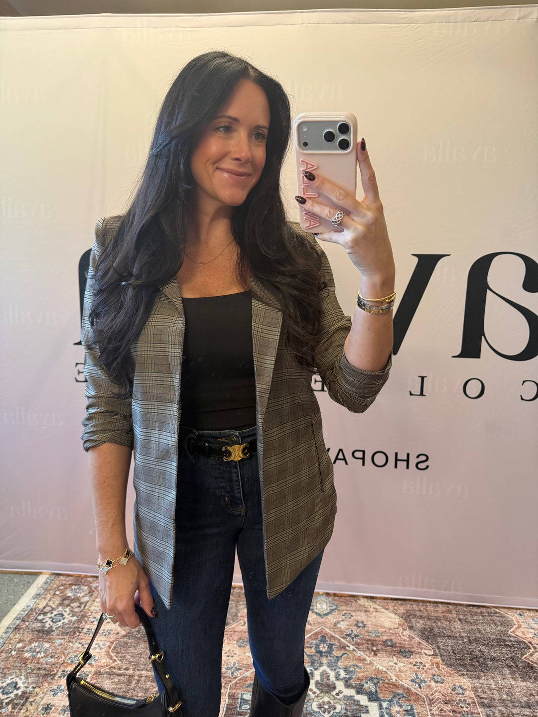 Verona Plaid Sleeve Blazer