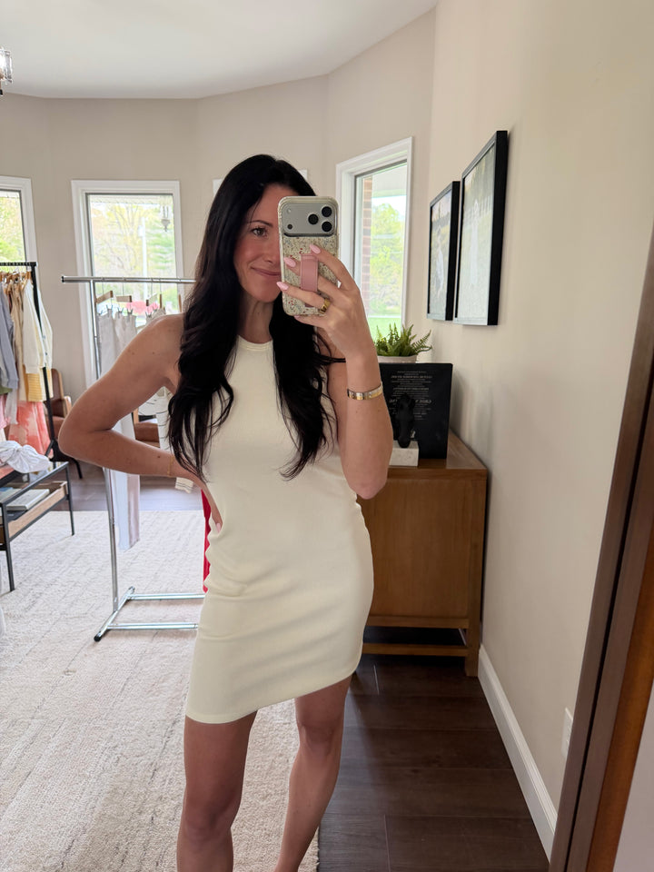 Luca Acid Washed Ribbed Mini Dress