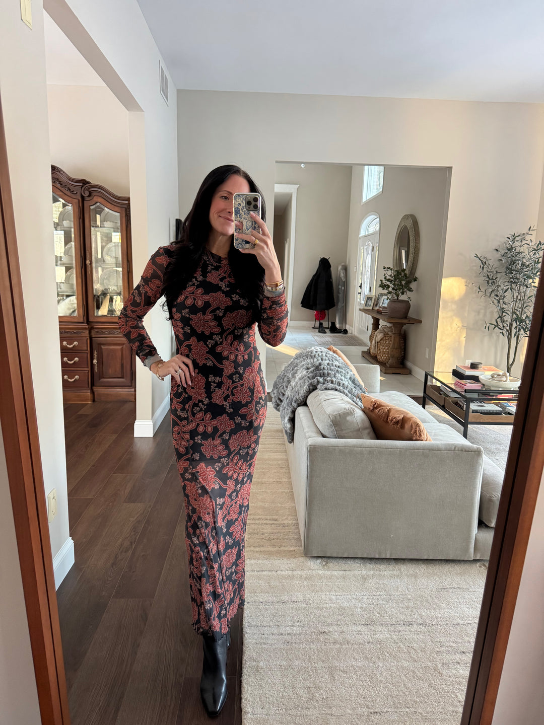 Fiore Mock-Neck Maxi Dress