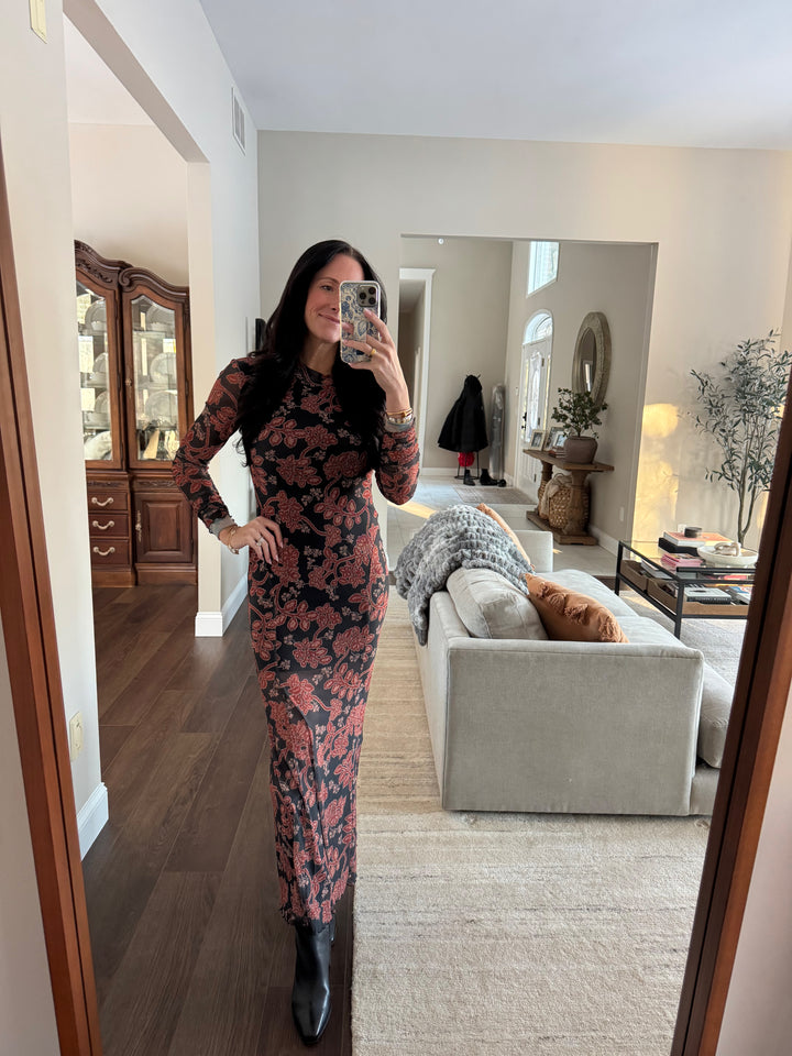 Fiore Mock-Neck Maxi Dress